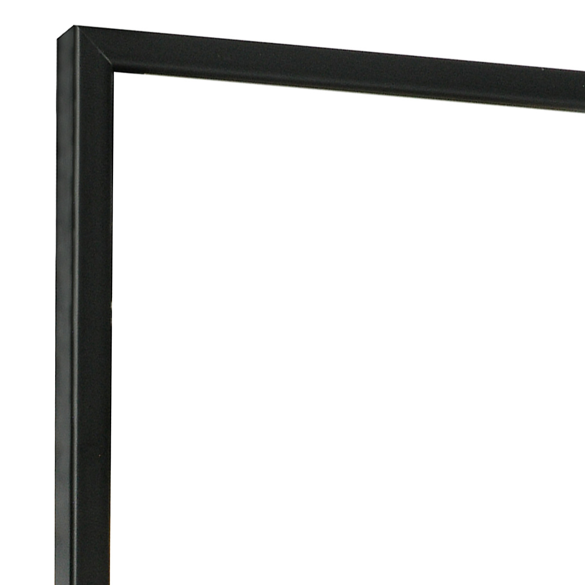 Bilderleiste keilgezinkte Pinie 10 mm breit 13 mm hoch - Schwarz matt - Ecke