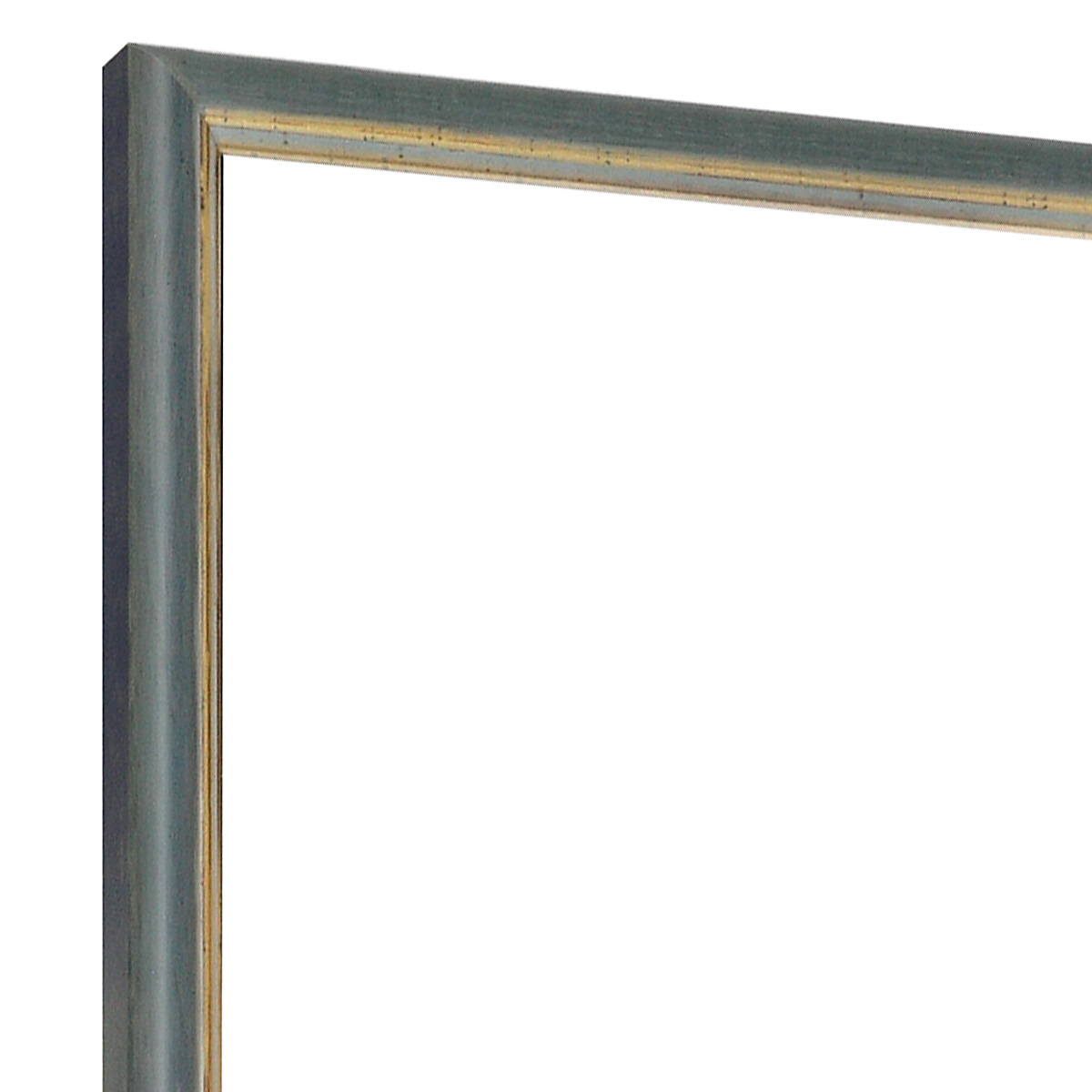 Bilderleiste keilgezinktes Pinie 13 mm breit Blau Silber - Ecke