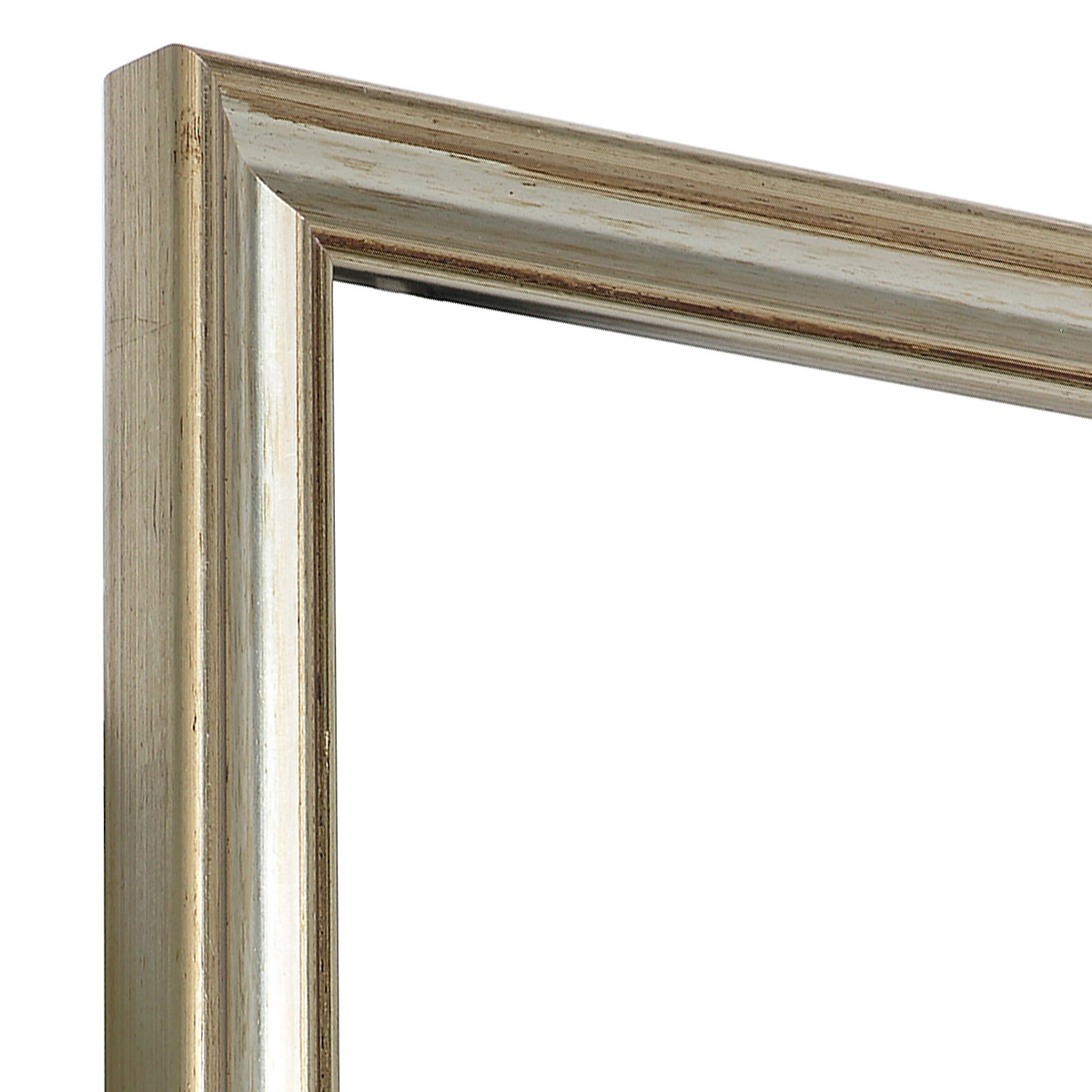 Bilderleiste keilgezinkte Pinie Breite 25mm 20 mm hoch Silber - Ecke