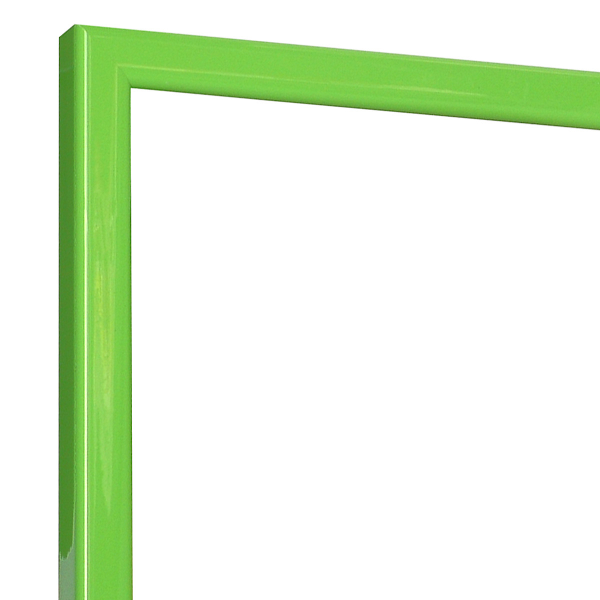 Bilderleiste keilgezinkte Pinie 14 mm breit - Grasgrün glanzend - Ecke