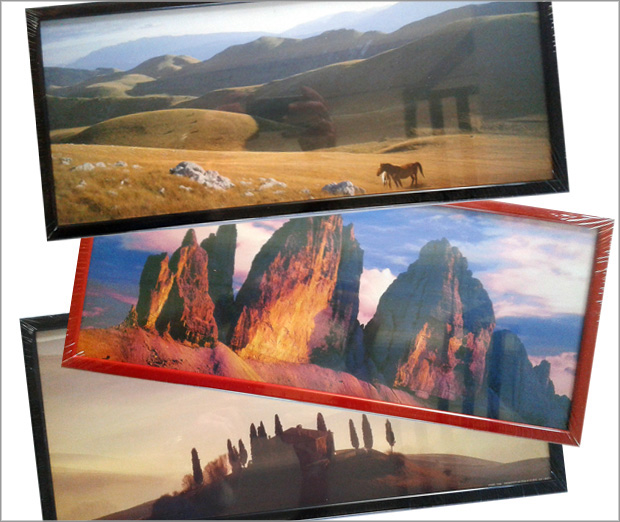 Set von 10 Rahmen 20x49 cm mit Landschafts-Motiven