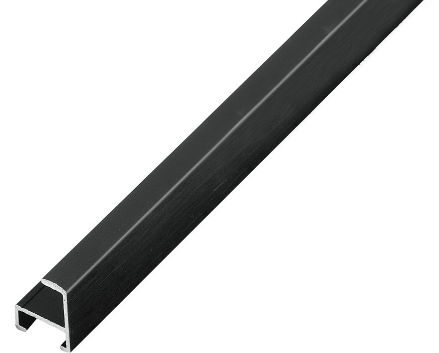 Aluminiumleiste Serie 11 flach schwarz-glänzend