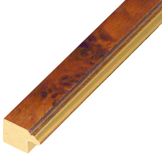 Bilderleiste furniert Lamellentanne Breite 15 mm mattes Finish Gold