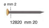 Brünierte Stahlnägel verm. Kopf 20 mm - Pack. zu 100