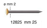 Brünierte Stahlnägel verm. Kopf 25 mm - Pack. zu 100