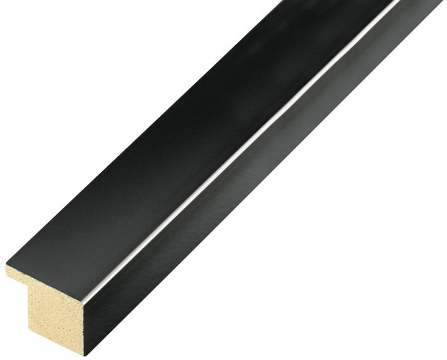 Bilderleiste Ayous flach 20mm breit 14hoch - schwarz glänzend - 13NERO