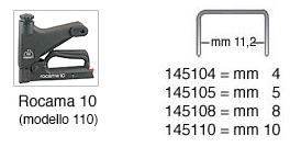 Klammern 110 für Rocama 105/108 - 10 mm - Pack. zu 5000