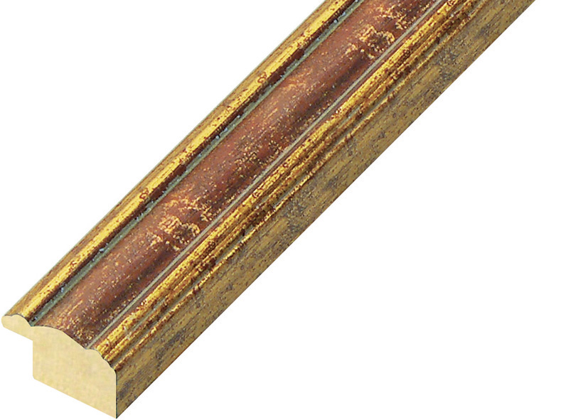 Bilderleiste Ayous Breite 24 mm Gold mit rotem Streifen - 152ROSSO