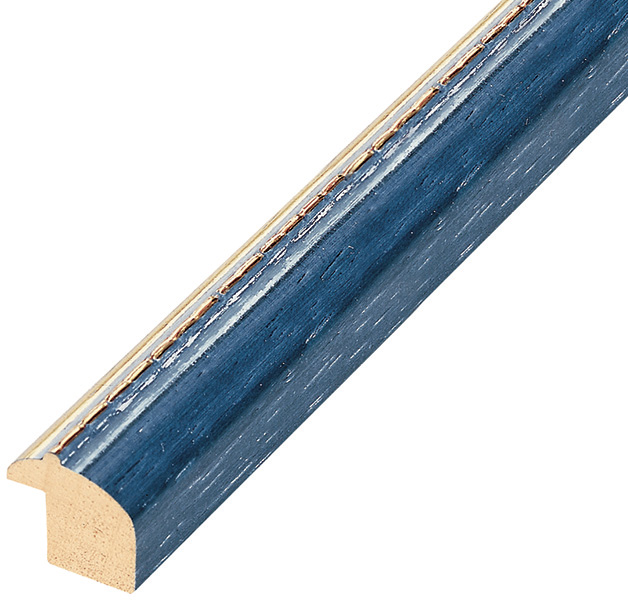 Bilderleiste Ayous Breite 17 mm blau mit goldener Zierleiste - 211BLU