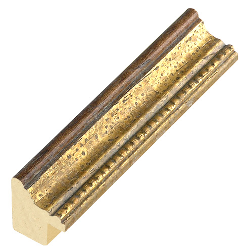 Bilderleiste Ayous 15mm breit 18hoch, Nuss/gold Goldrille - 213ORO