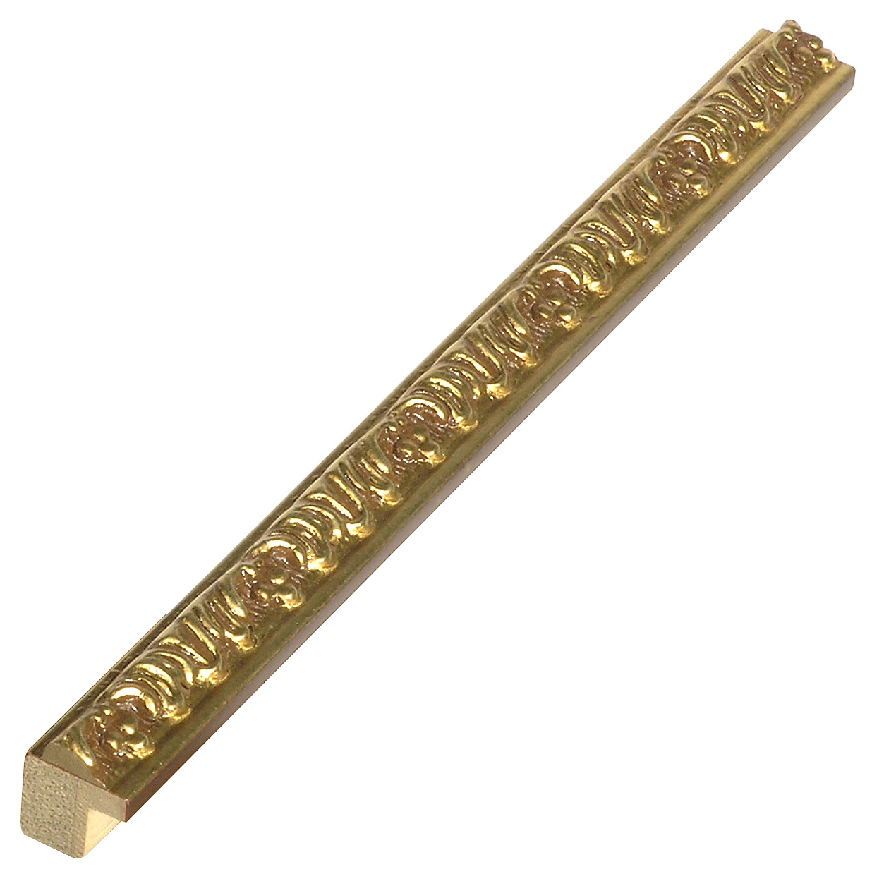 Bilderleiste keilgezinkte Pinie 16 mm breit 17 mm hoch Gold verziert - 214ORO