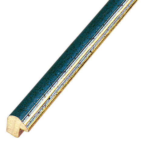 Bilderleiste keilgezinktes Ayous 13 mm breit Blau Silber - 232BLU