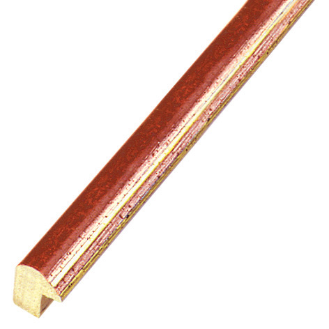 Bilderleiste keilgezinktes Ayous 13 mm breit Rot Silber - 232ROSSO