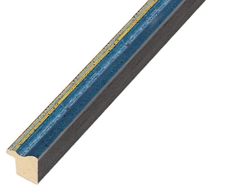 Bilderleiste Ayous Breite 15 mm blau matt mit Goldlinie - 245BLU