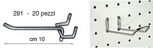 Konsolehaken für Lochpaneele 10 cm 20 Stück