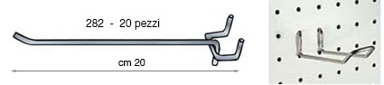 Konsolehaken für Lochpaneele 20 cm 20 Stück