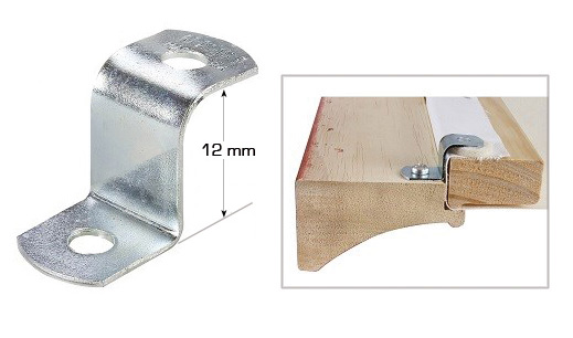 Plättchen für Keilrahmen aus verz. Eisen Höhe 12mm-100 St.