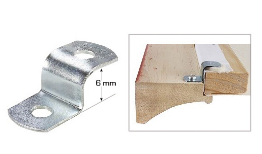 Plättchen für Keilrahmen aus verz. Eisen Höhe 6 mm-100 St.