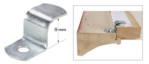 Plättchen für Keilrahmen aus verz. Eisen Höhe 9 mm-100 St.