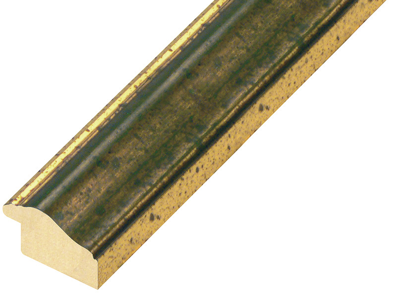 Bilderleiste Ayous Breite 30 mm Gold mit grünem Streifen - 321VERDE