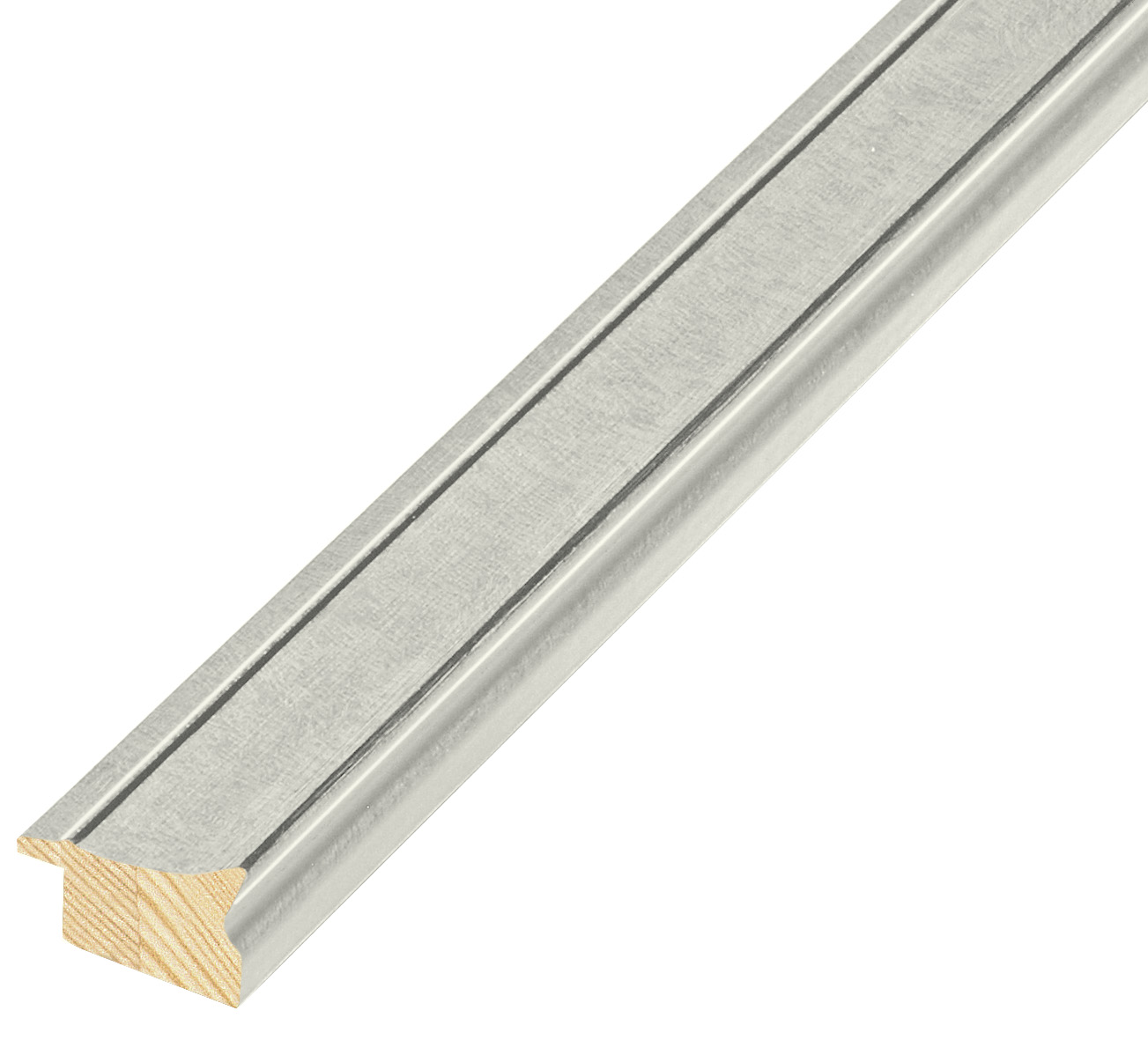 Bilderleiste keilgezinkte Pinie 26 mm breit 14 mm hoch - Silber - 324ARGENTO