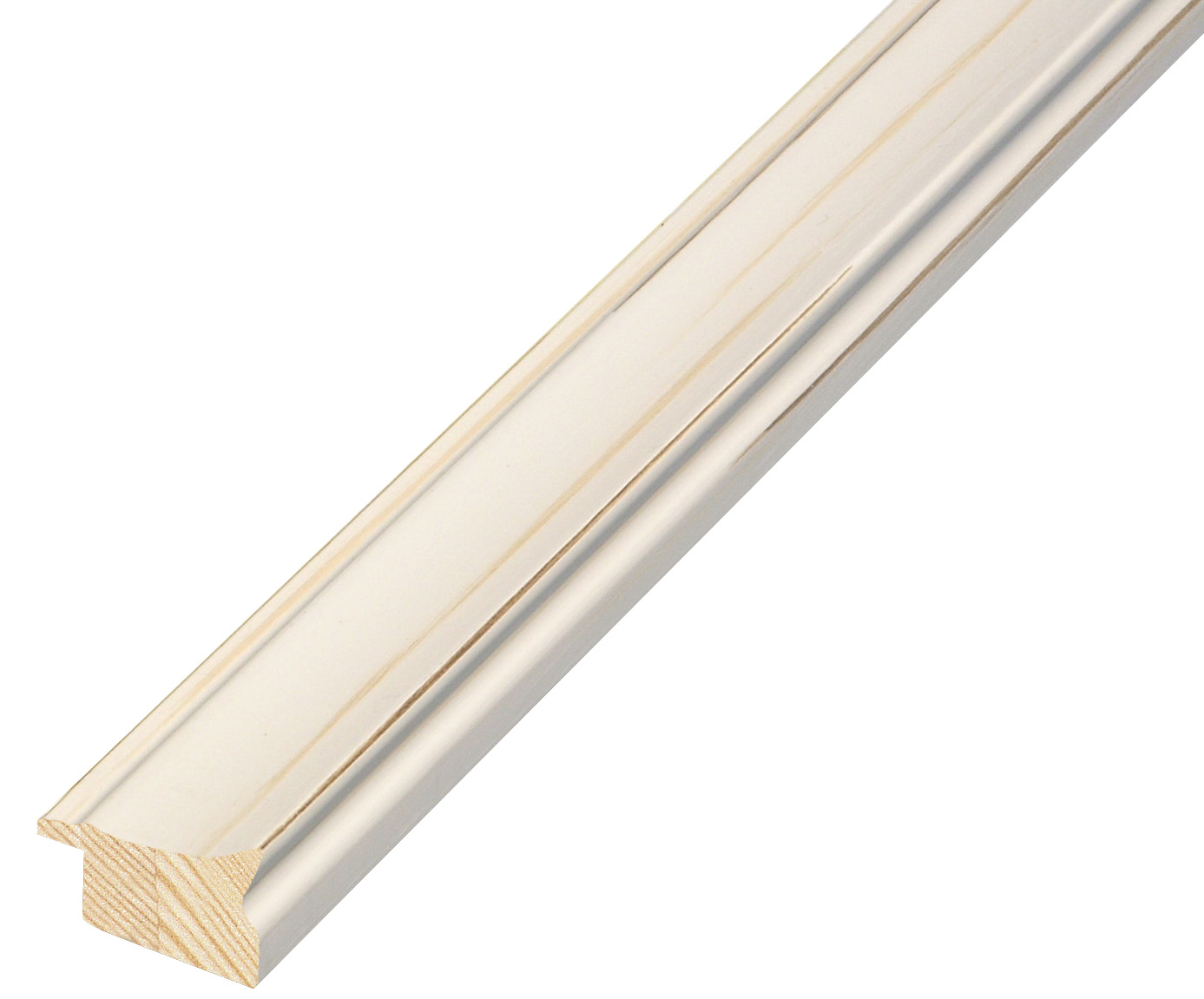 Bilderleiste keilgezinkte Pinie 26 mm breit 14 mm hoch - Creme - 324CREMA