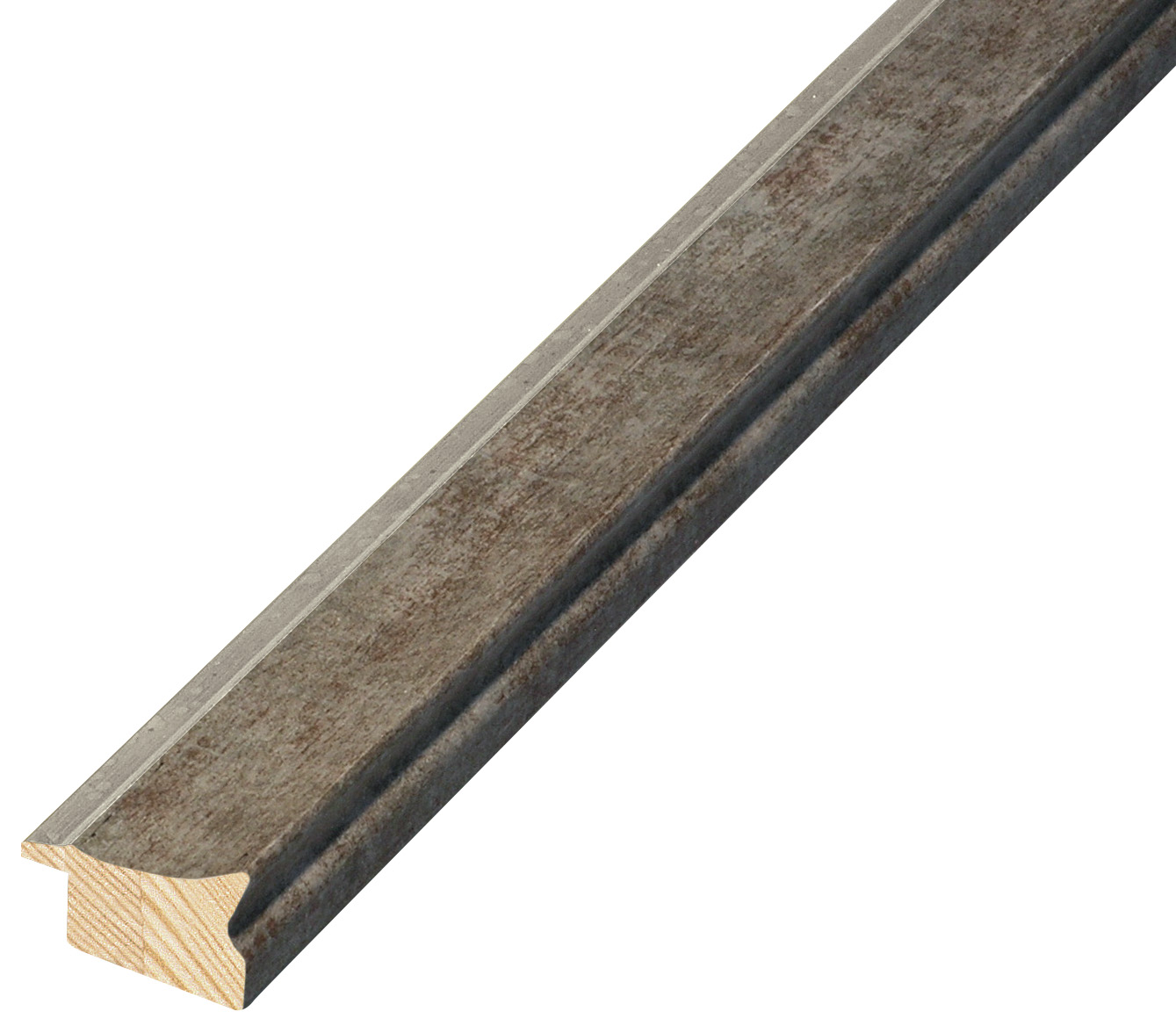Bilderleiste keilgezinkte Pinie 26 mm breit 14 mm hoch - Rauchgrau - 324PELTRO