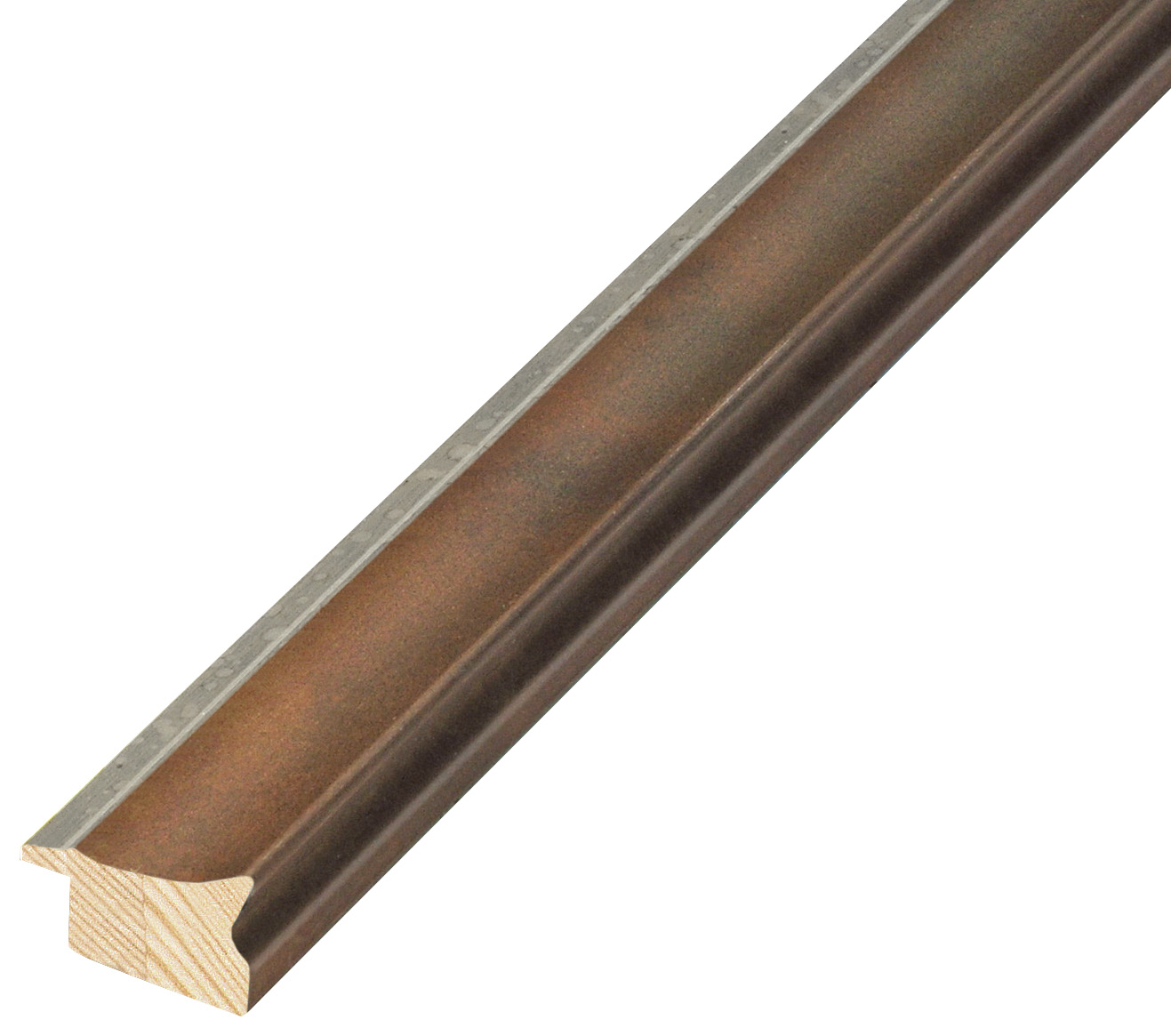Bilderleiste keilgezinkte Pinie 26 mm breit 14 mm hoch - Kupfer - 324RAME