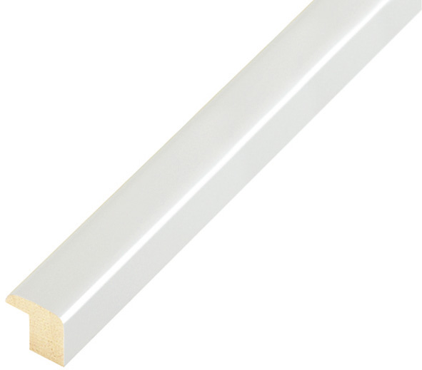 Bilderleiste keilgezinkte Pinie 14 mm breit - Weiss glänzend
