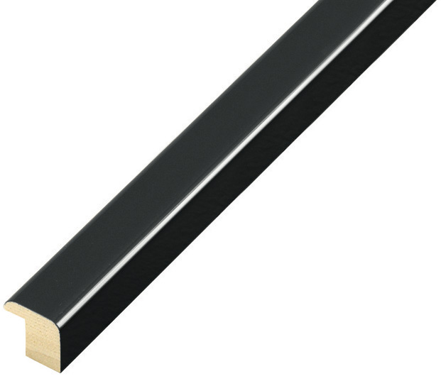 Bilderleiste keilgezinkte Pinie 14 mm breit - Schwarz glänzend - 329NERO