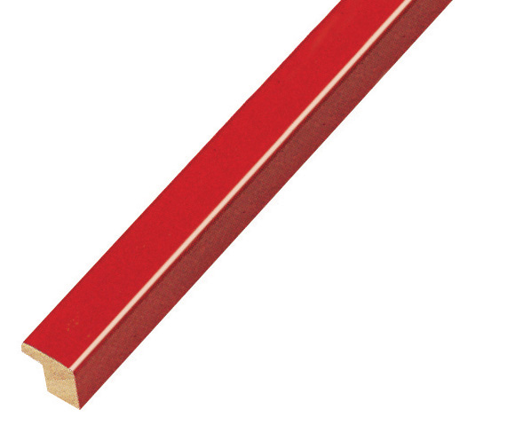 Bilderleiste keilgezinkte Pinie 14 mm breit - Rot glänzend