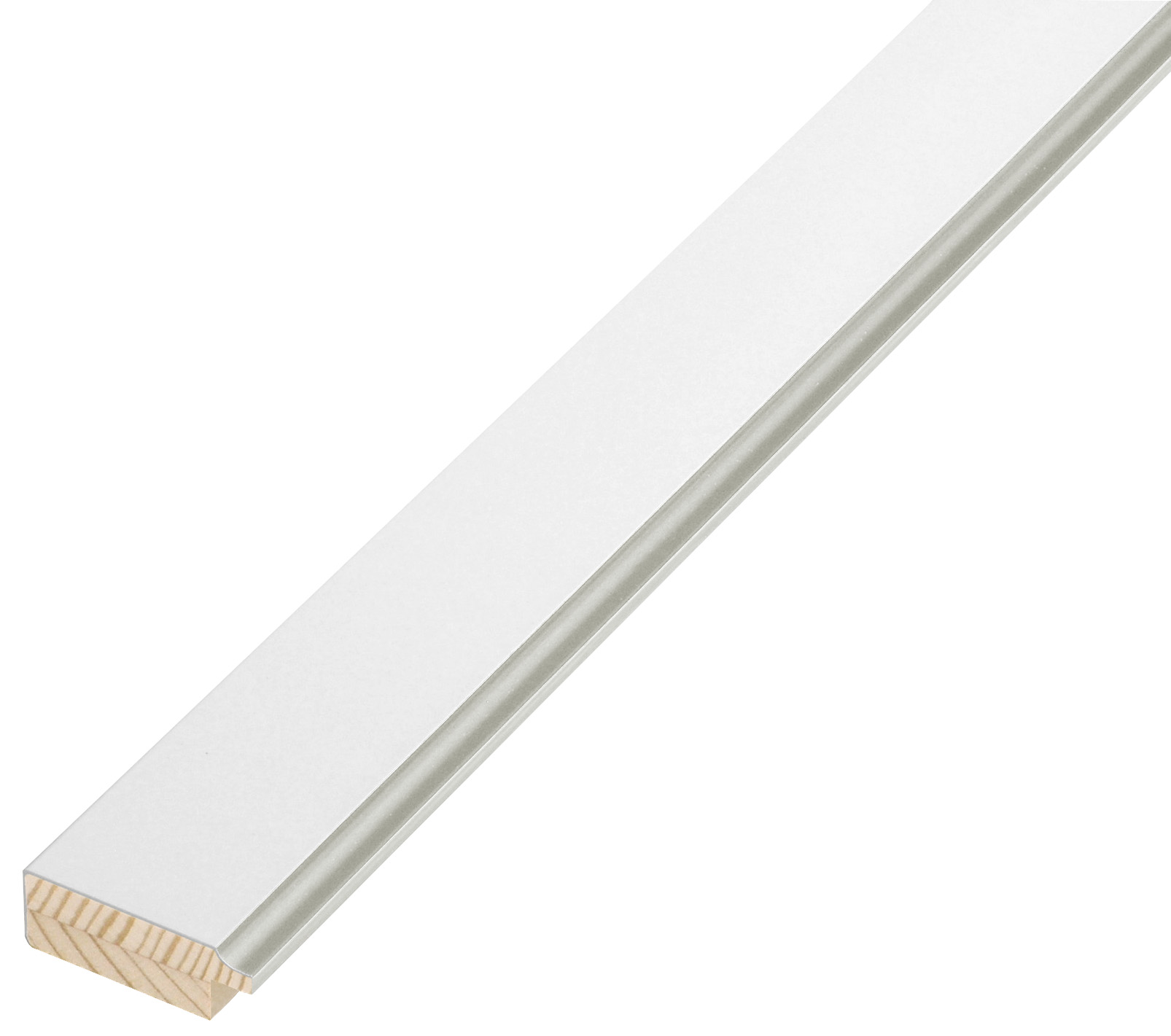 Bilderleiste keilgezinkte Kiefer 34 mm breit 12 hoch - Gold Silberlinie - 34BIANCOARG