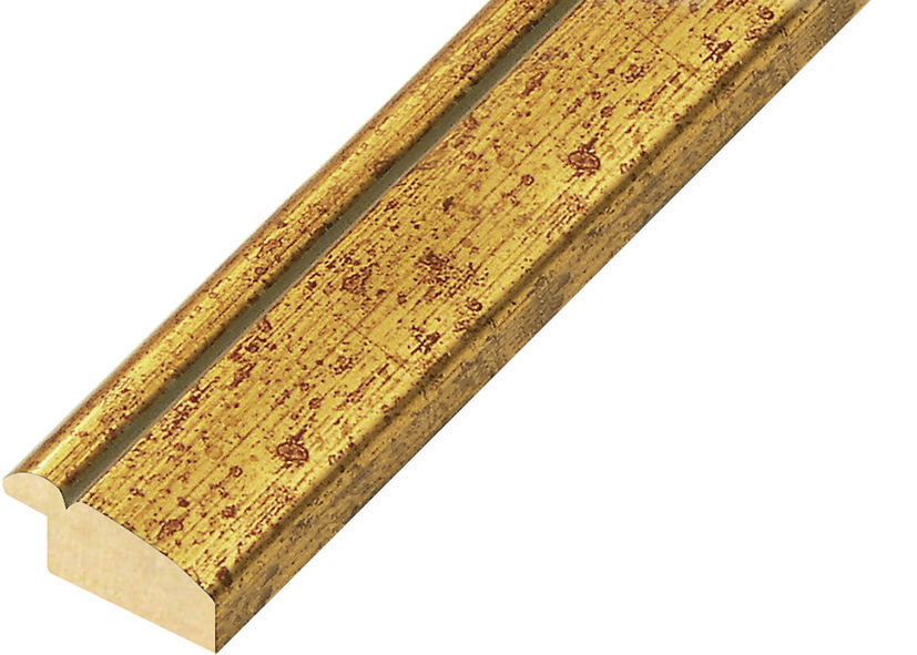 Bilderleiste keilgezinkte Pinie Breite 30 mm Goldfinish