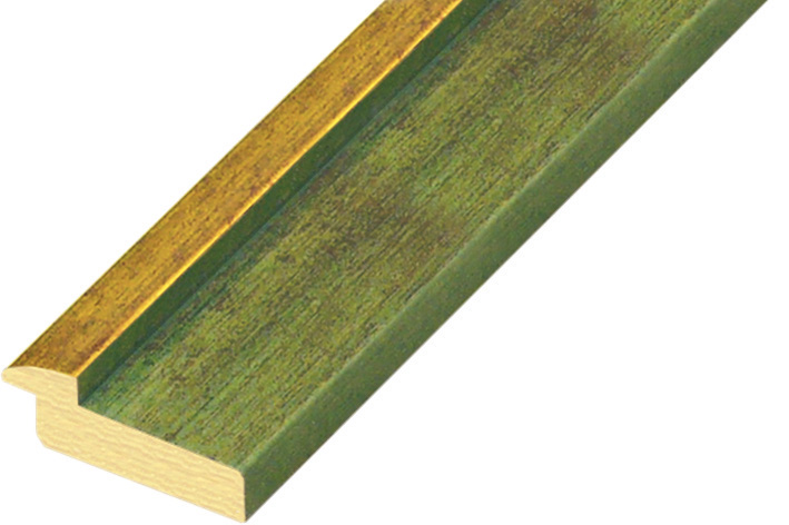 Bilderleiste keilgezinkte Pinie Breite 39 mm Finish Grasgrün Goldlinie