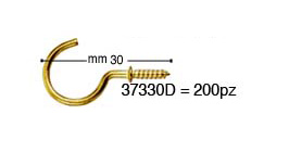 Vermessingte Halbringschrauben 30 mm - 200 Stück