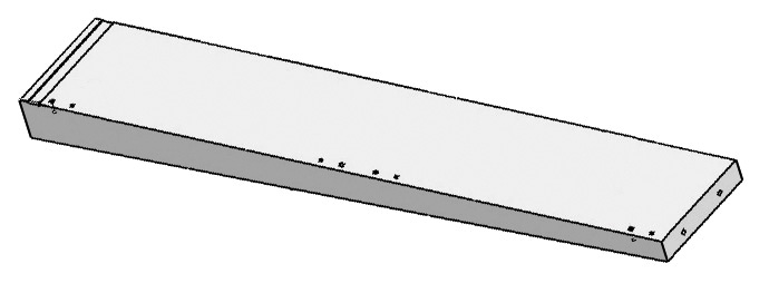 Rechte Tisch-Verlängerung zu 50 cm für Morso