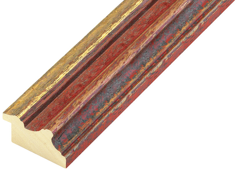 Bilderleiste Ayous 37 mm breit - rustikal rot mit Gold - 389ROSSO