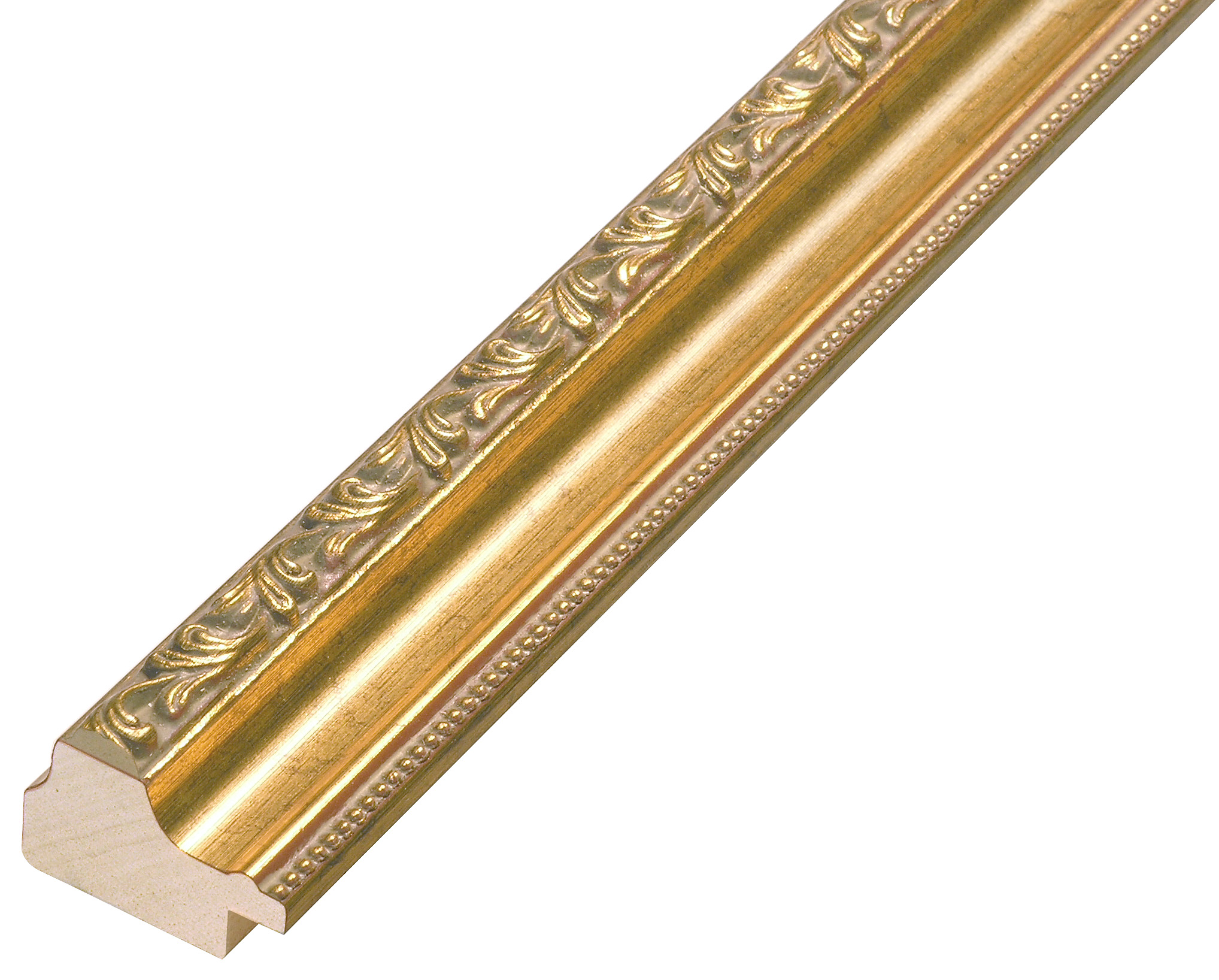 Bilderleiste keilgezinkte Pinie Breite 32 mm 22hoch Gold Reliefverzier - 392ORO