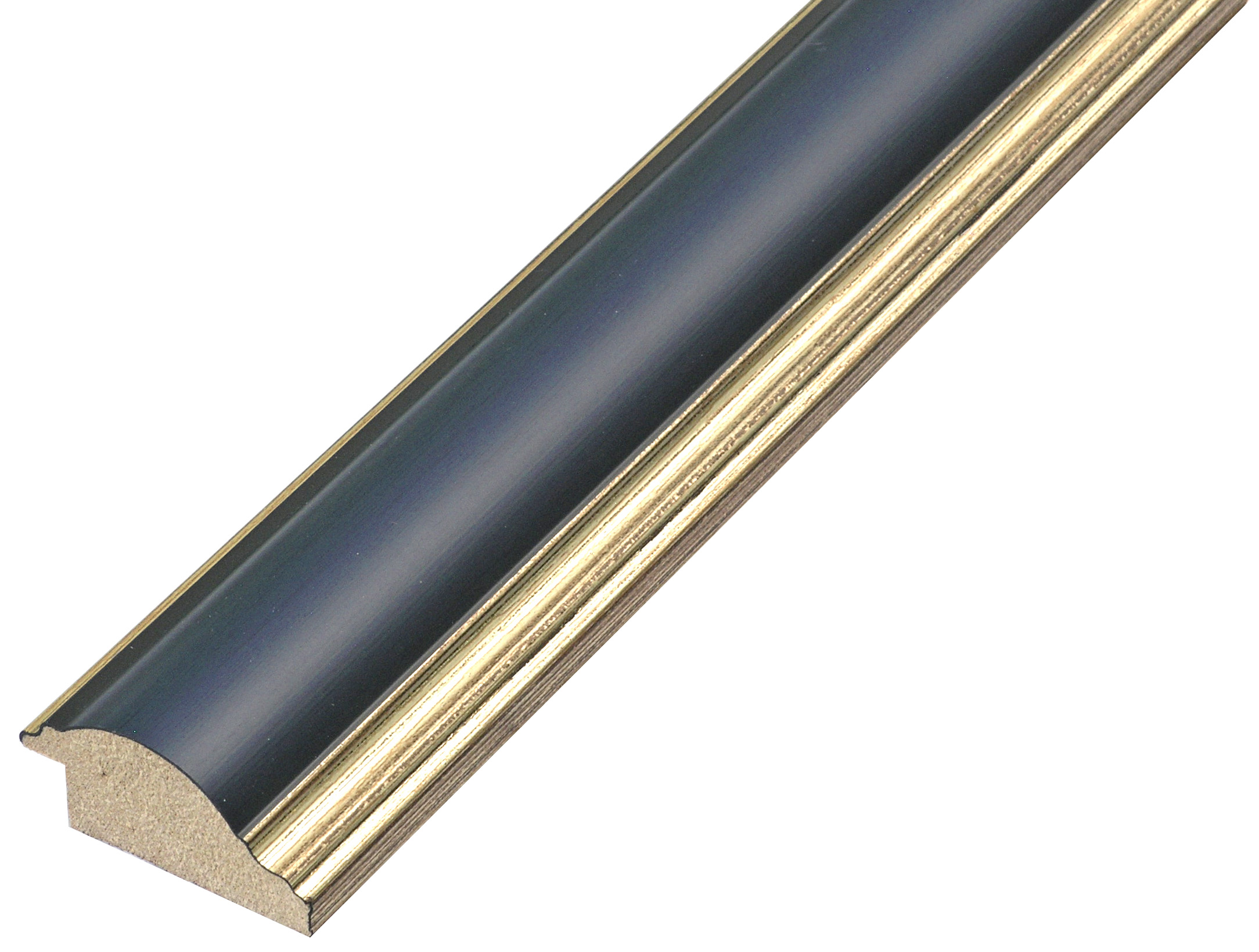 Bilderleiste keilgezinktes Ayous 38 mm gewölbt Gold blauer Streifen (m - 412BLU