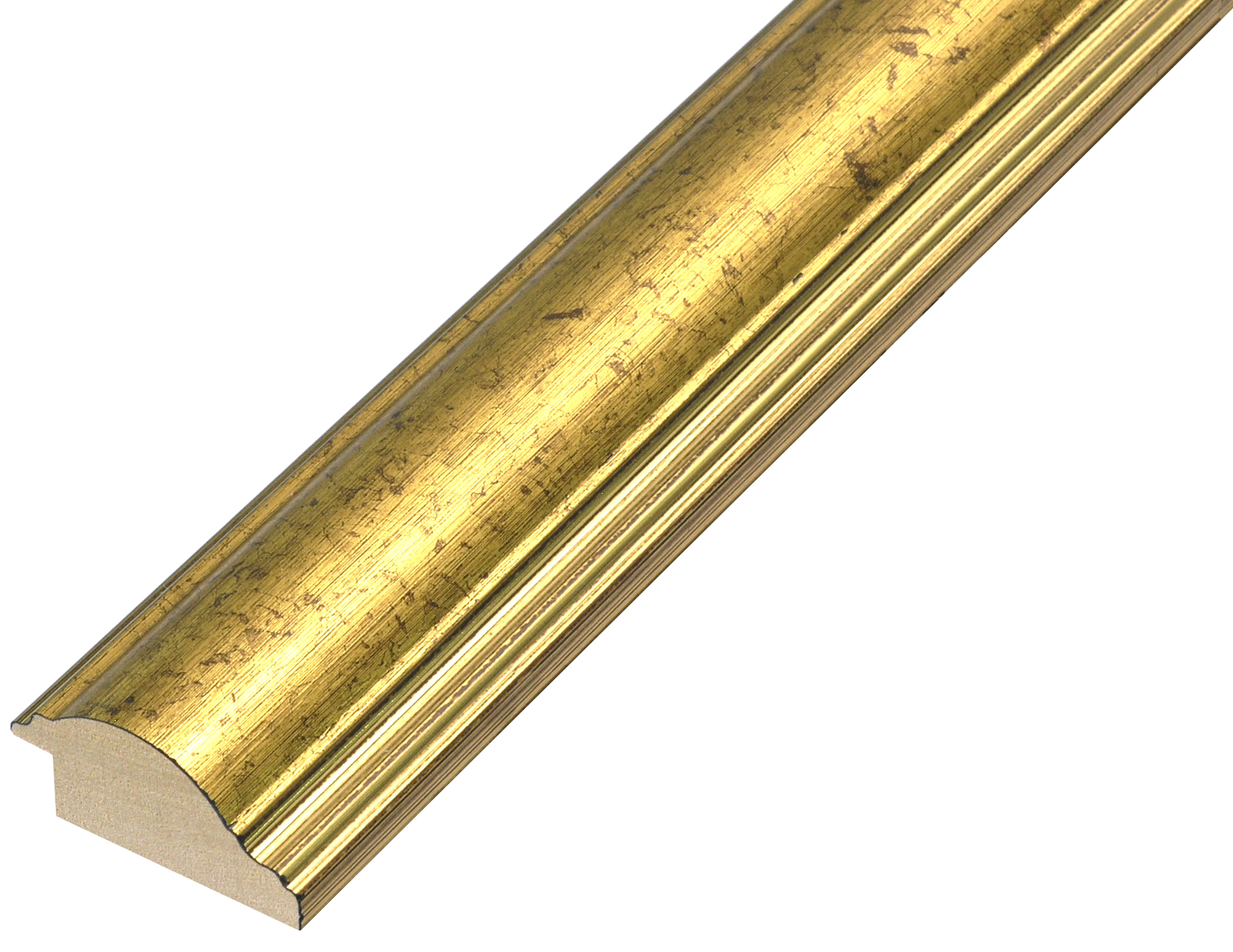 Bilderleiste keilgezinktes Ayous 38 mm gewölbt - Gold gesprenkelt