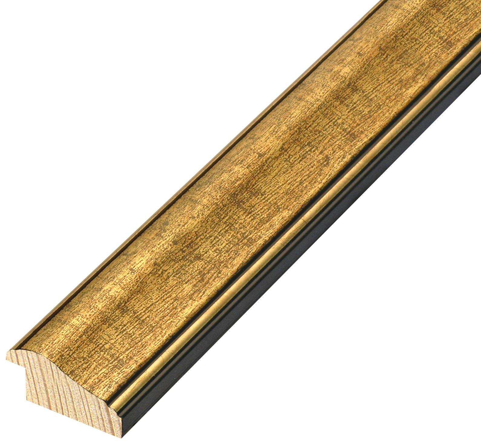 Bilderleiste keilgezinkte Pinie Breite 40mm Höhe 19 - Gold dunkel