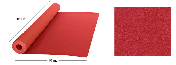 Papier samtbezogen - Rolle 10mx70cm - 30 Rot