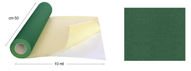 Papier samtbezogen klebend Rolle 10mx50cm - 27 Grün