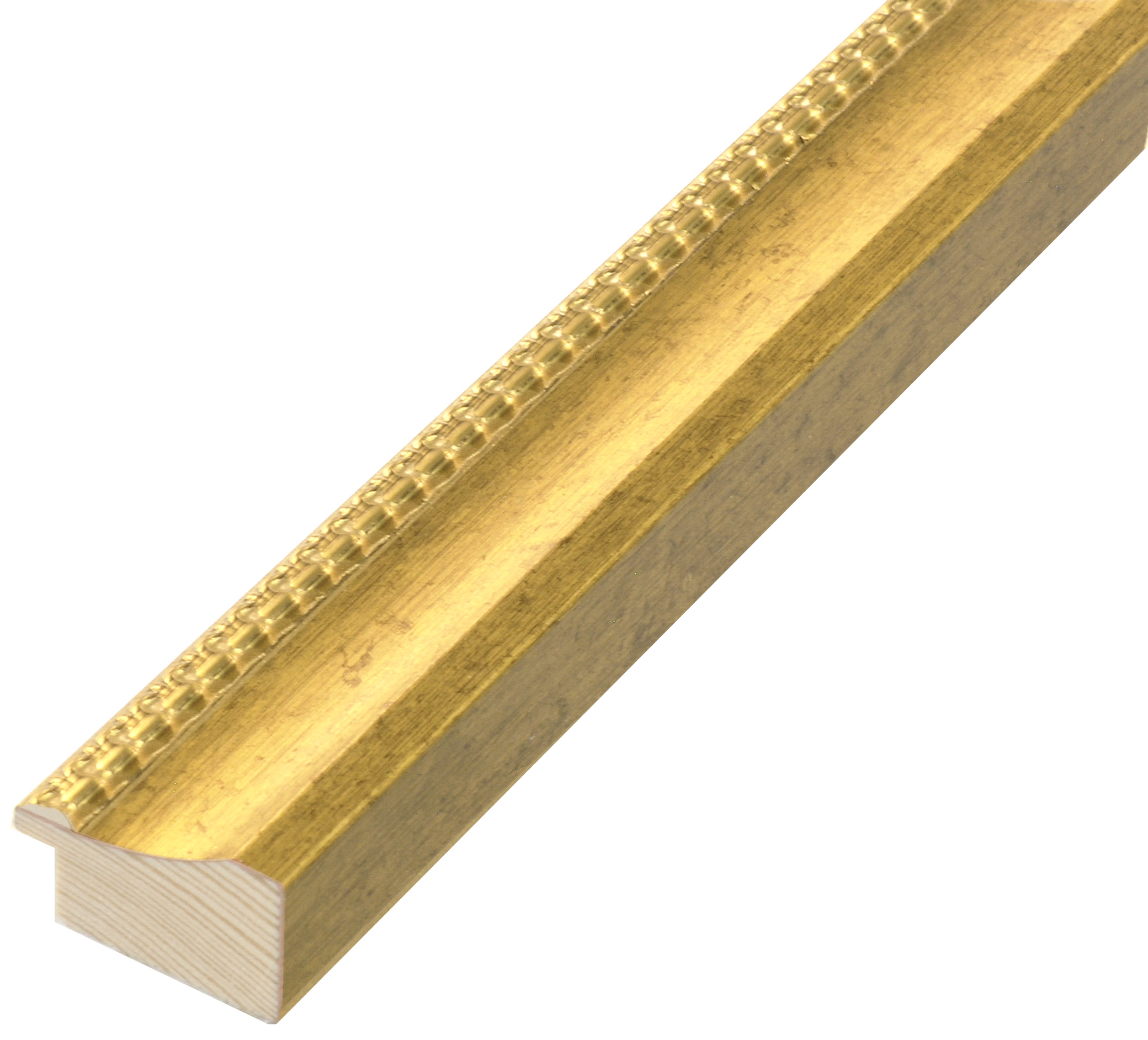 Bilderleiste keilgezinkte Pinie 35 mm breit 20 hoch - Gold