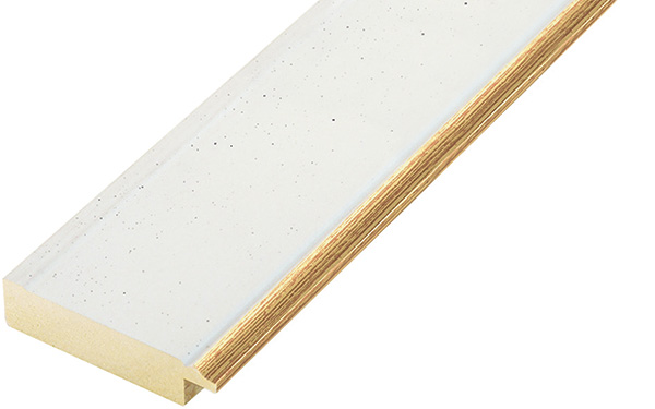 Passepartoutleiste Ayous - 45 mm breit - Beige Goldstreifen - 45BIANCORO