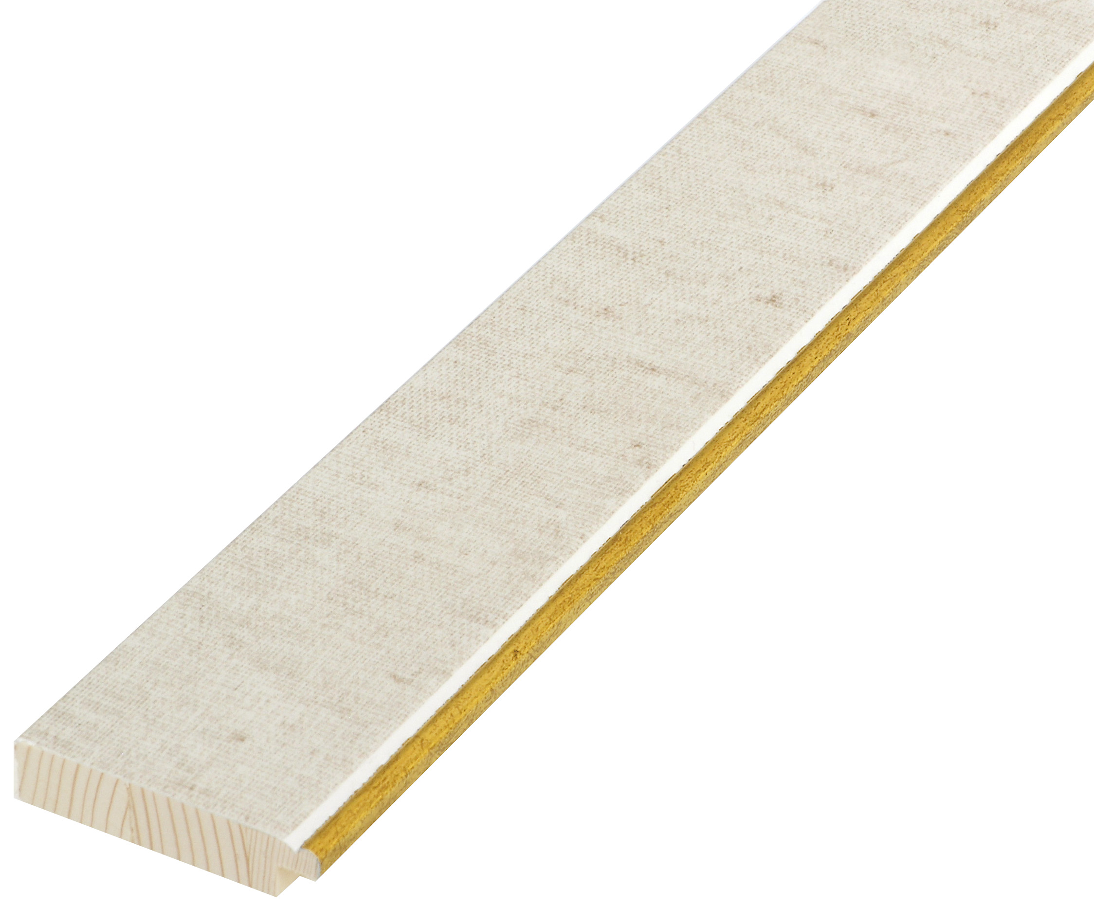 Passepartoutleiste Schicht-Pinie - 45 mm breit - Leineneffekt Goldstre
