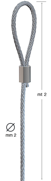 Stahlseil mit Schlaufe - Durchm. 2 mm - 2 m