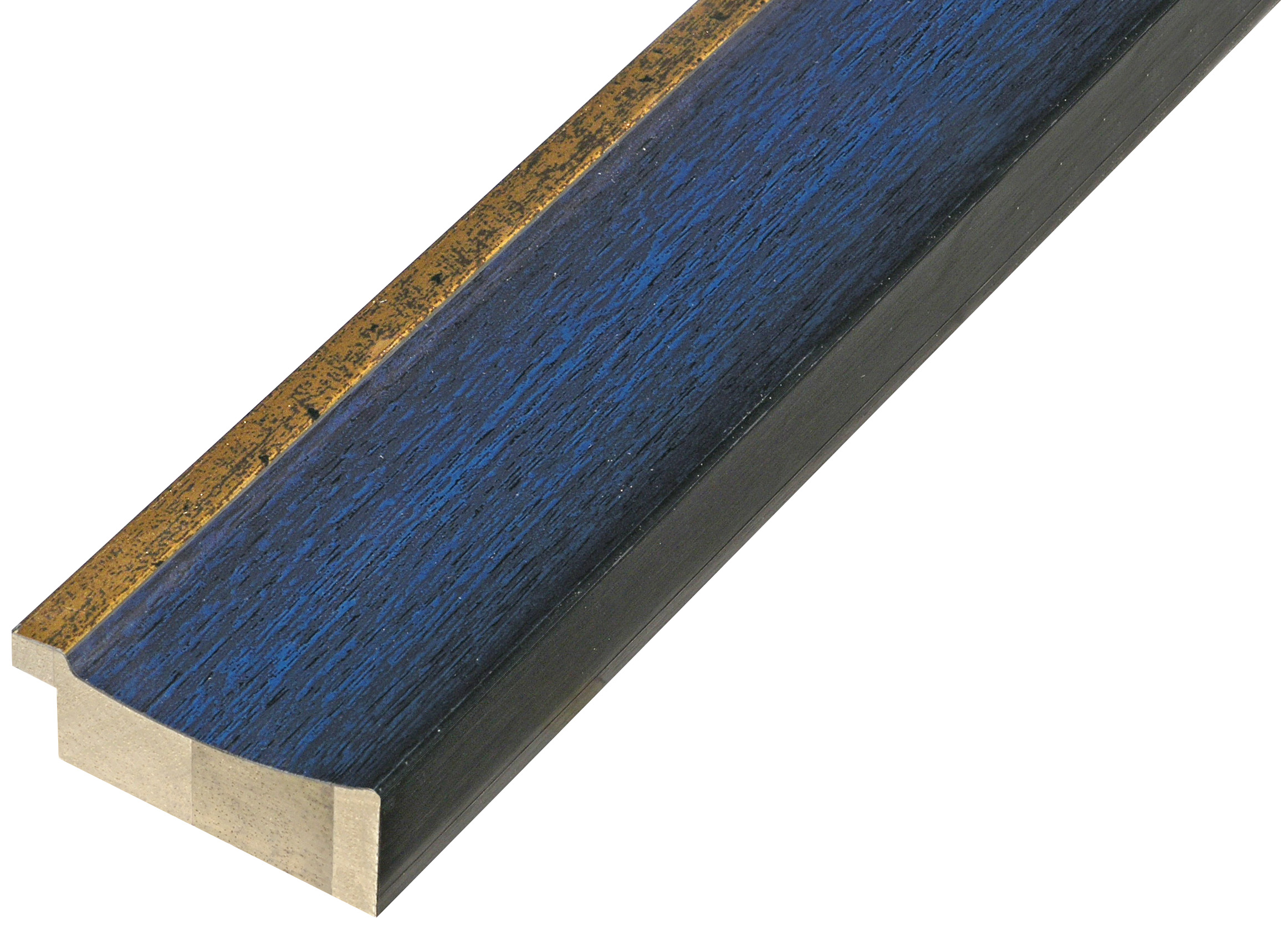 Bilderleiste Schicht-Ayous 50 mm breit Blau mit Goldrand - 535BLU