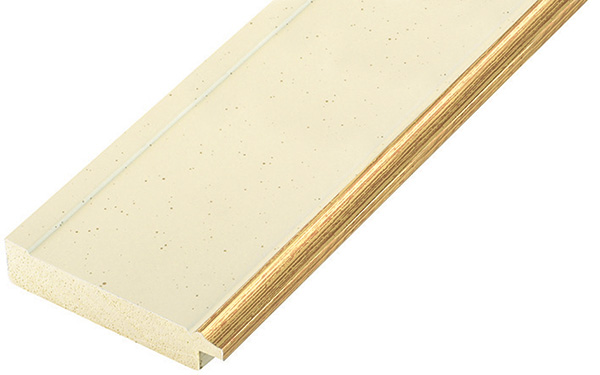 Passepartoutleiste Ayous - 55 mm breit - Beige Goldstreifen