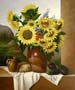Gemälde: Vase mit Sonnenblumen - 50x70 cm